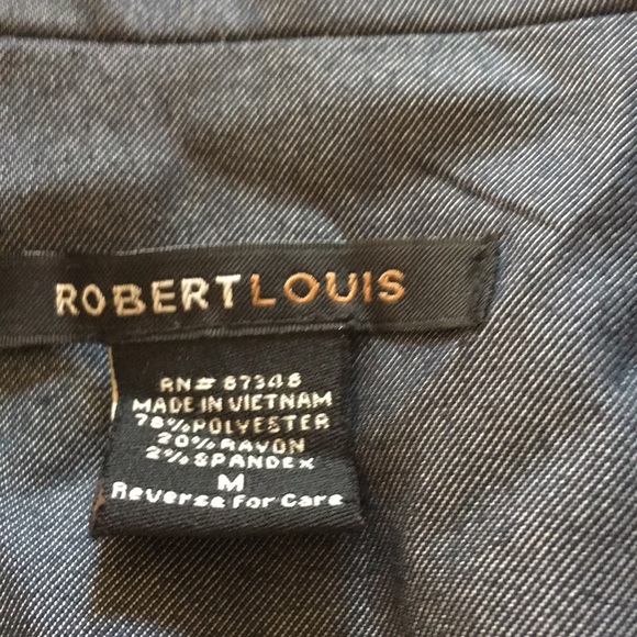 ROBERT LOUIS FITTED DENIM BLAZER. - Picture 5 of 7